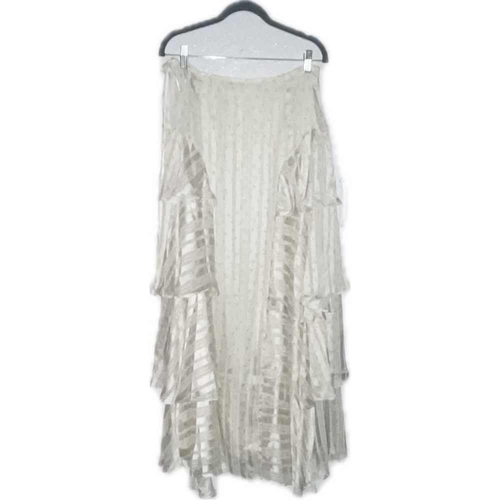 Free People floral cascade Maxi Skirt ivory size 4 NWT - Picture 8 of 10